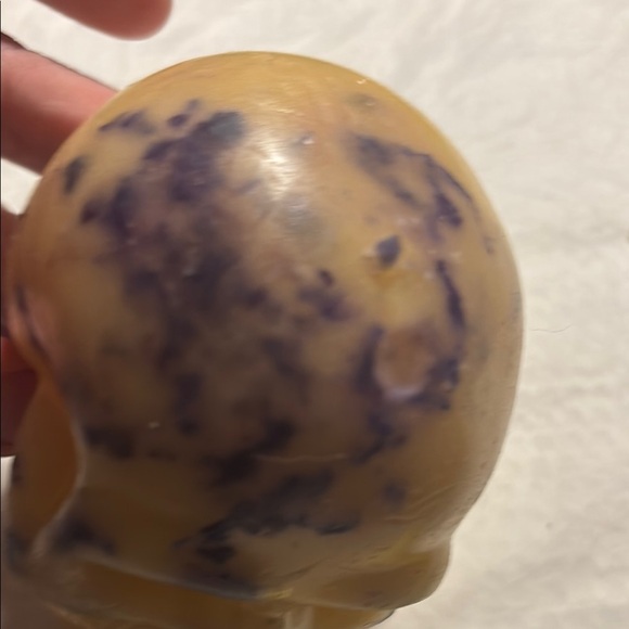 Cream and Purple Candle Holder with Distinctive Accents - Picture 13 of 16